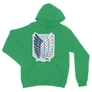 Zöld Attack on Titan unisex kapucnis pulóver - Scouting Legion logo
