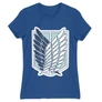 Királykék Attack on Titan női rövid ujjú póló - Scouting Legion Logo 