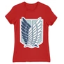 Piros Attack on Titan női rövid ujjú póló - Scouting Legion Logo 