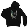 Fekete Attack on Titan unisex kapucnis pulóver - Scouting Legion logo II.