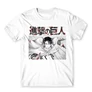 Fehér Attack on Titan férfi rövid ujjú póló Shingeki no Kyojin – Levi