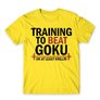 Kép 8/24 - Citromsárga Dragon Ball férfi rövid ujjú póló - Training to beat Goku