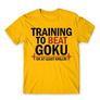 Kép 16/24 - Sárga Dragon Ball férfi rövid ujjú póló - Training to beat Goku