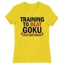 Citromsárga Dragon Ball női rövid ujjú póló - Training to beat Goku
