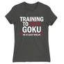 Sötétszürke Dragon Ball női rövid ujjú póló - Training to beat Goku