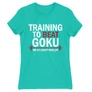 Türkiz Dragon Ball női rövid ujjú póló - Training to beat Goku