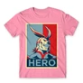 Világos rózsaszín Hősakadémia férfi rövid ujjú póló - Boku no Hero Academia - All Might