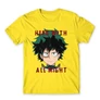 Citromsárga Hősakadémia férfi rövid ujjú póló - Hero With All Might