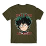 Khaki Hősakadémia férfi rövid ujjú póló - Hero With All Might