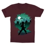 Bordó Hősakadémia gyerek rövid ujjú póló - Izuku silhouette