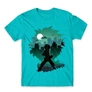 Atollkék Hősakadémia férfi rövid ujjú póló - Izuku silhouette