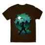 Barna Hősakadémia férfi rövid ujjú póló - Izuku silhouette