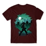 Bordó Hősakadémia férfi rövid ujjú póló - Izuku silhouette