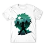 Fehér Hősakadémia férfi rövid ujjú póló - Izuku silhouette