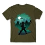 Khaki Hősakadémia férfi rövid ujjú póló - Izuku silhouette