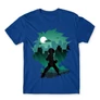 Királykék Hősakadémia férfi rövid ujjú póló - Izuku silhouette