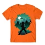 Narancs Hősakadémia férfi rövid ujjú póló - Izuku silhouette