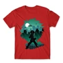 Piros Hősakadémia férfi rövid ujjú póló - Izuku silhouette