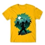 Sárga Hősakadémia férfi rövid ujjú póló - Izuku silhouette