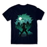 Sötétkék Hősakadémia férfi rövid ujjú póló - Izuku silhouette