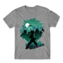 Sportszürke Hősakadémia férfi rövid ujjú póló - Izuku silhouette
