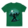 Zöld Hősakadémia férfi rövid ujjú póló - Izuku silhouette