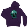 Sötétlila Hősakadémia unisex kapucnis pulóver - Izuku silhouette
