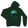 Sötétzöld Hősakadémia unisex kapucnis pulóver - Izuku silhouette
