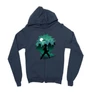 Sötétkék Hősakadémia zipzáros pulóver - Izuku silhouette