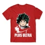 Piros Hősakadémia férfi rövid ujjú póló - Midoriya Izuki