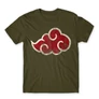 Khaki Naruto férfi rövid ujjú póló - Akatsuki Cloud Logo