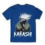 Királykék Naruto férfi rövid ujjú póló - Kakashi graphic