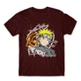 Bordó Naruto férfi rövid ujjú póló - Uzumaki Naruto