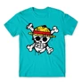 Atollkék One Piece férfi rövid ujjú póló - Grunge Logo