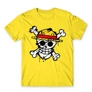 Citromsárga One Piece férfi rövid ujjú póló - Grunge Logo