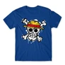 Királykék One Piece férfi rövid ujjú póló - Grunge Logo