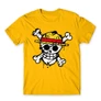 Sárga One Piece férfi rövid ujjú póló - Grunge Logo