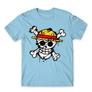 Világoskék One Piece férfi rövid ujjú póló - Grunge Logo