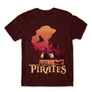 Bordó One Piece férfi rövid ujjú póló - I Am The King Of Pirates