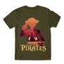 Khaki One Piece férfi rövid ujjú póló - I Am The King Of Pirates