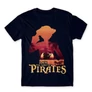 Sötétkék One Piece férfi rövid ujjú póló - I Am The King Of Pirates