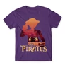 Sötétlila One Piece férfi rövid ujjú póló - I Am The King Of Pirates