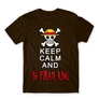 Kép 5/24 - Barna One Piece férfi rövid ujjú póló - Keep Calm and Be Pirate King