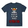 Denim One Piece férfi rövid ujjú póló - Keep Calm and Be Pirate King