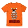 Narancs One Piece férfi rövid ujjú póló - Keep Calm and Be Pirate King