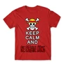 Piros One Piece férfi rövid ujjú póló - Keep Calm and Be Pirate King