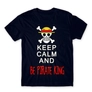 Kép 17/24 - Sötétkék One Piece férfi rövid ujjú póló - Keep Calm and Be Pirate King