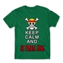 Kép 24/24 - Zöld One Piece férfi rövid ujjú póló - Keep Calm and Be Pirate King