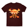 Bordó One Piece férfi rövid ujjú póló - Logo Silhouette