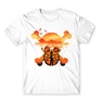 Fehér One Piece férfi rövid ujjú póló - Logo Silhouette